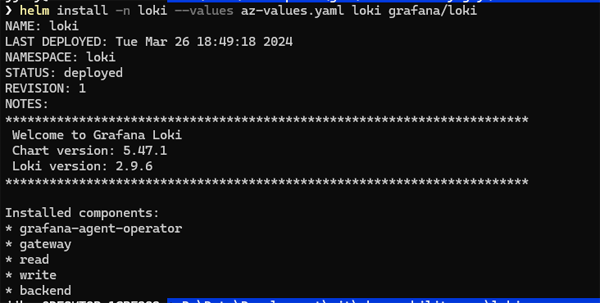 Running Grafana Loki on Azure
